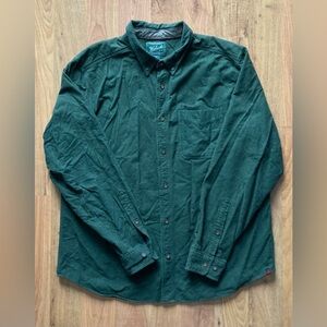 Woolrich Heavy Flannel Mens XL Shirt Cotton Spruce Green Button Down Long Sleeve